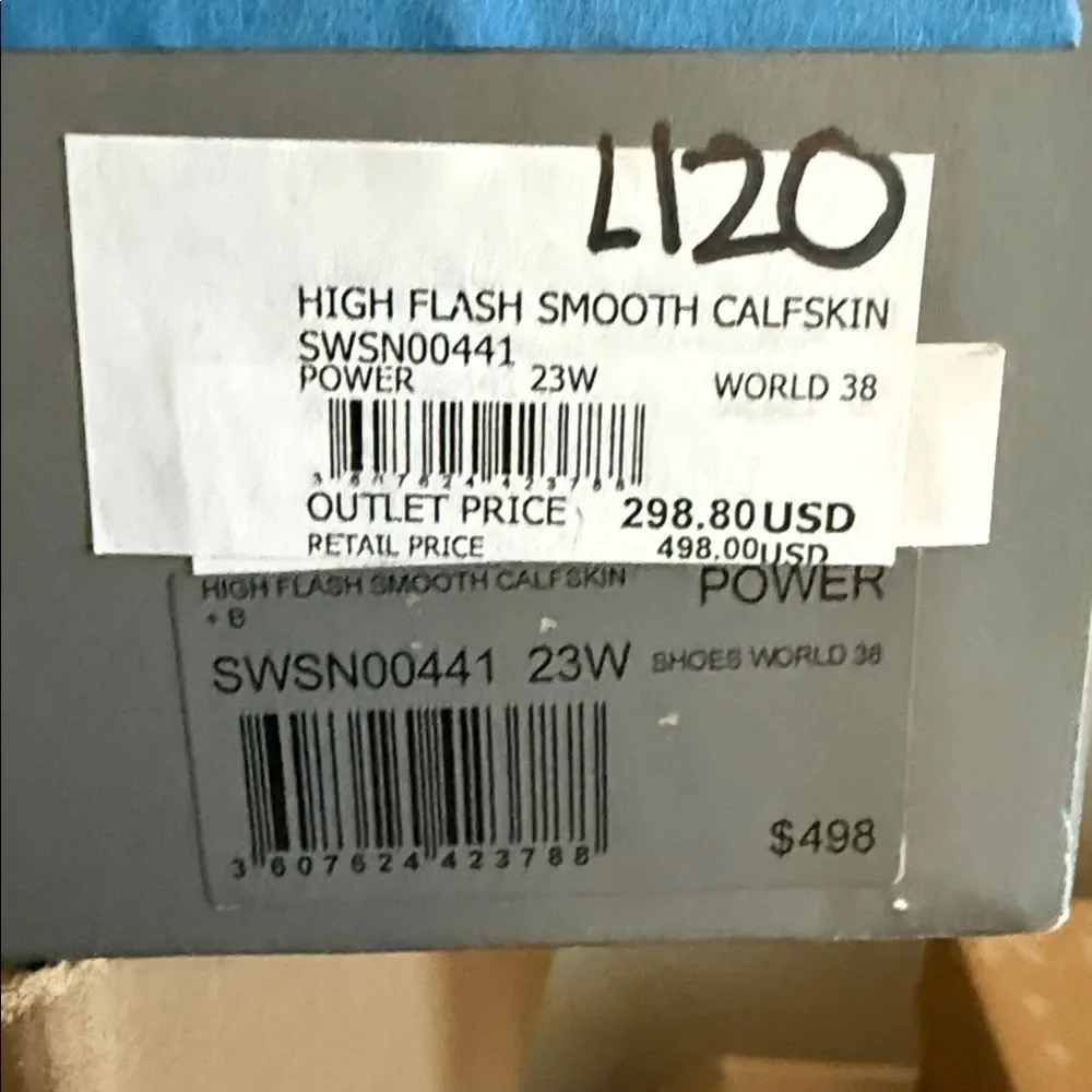 Zadig and Voltaire High Flash Calfskin Sneakers, Red‎ Lightening Bolt, 7, NIB - Picture 15 of 15